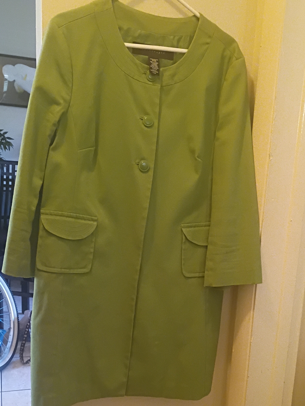 Apostrophe Women’s Green Collarless Coat Jacket XL